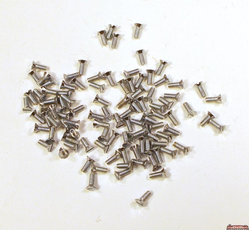 HO Parts Stainless Steel Hardware Pack 100 Freight Car Truck Screws 2-56 X 1//4